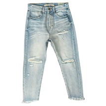 Parasuco Blue Distressed Raw Hem Light Wash Alexa Fit High Rise Jeans si... - $39.44