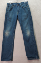 Levi&#39;s 514 Jeans Mens Blue 32 Denim Distressed Medium Wash Pockets Straight Leg - £17.97 GBP