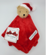Blankets &amp; Beyond Red Christmas Bear Santa Hat Baby Security Blanket Lov... - $379.94 MXN
