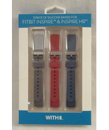 WITHit 3-pack of silicone bands for Fitbit Inspire &amp; Inspire HR gray, ro... - $14.01