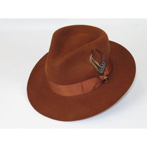 Bruno Capelo Hat Australian Wool Fedora Teardrop Crown Fabio FB222 Brandy image 5