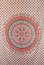 Traditional Jaipur Twin Mandala Tapestry, Elephant Wall Hanging, Boho Bedding, I - £15.71 GBP
