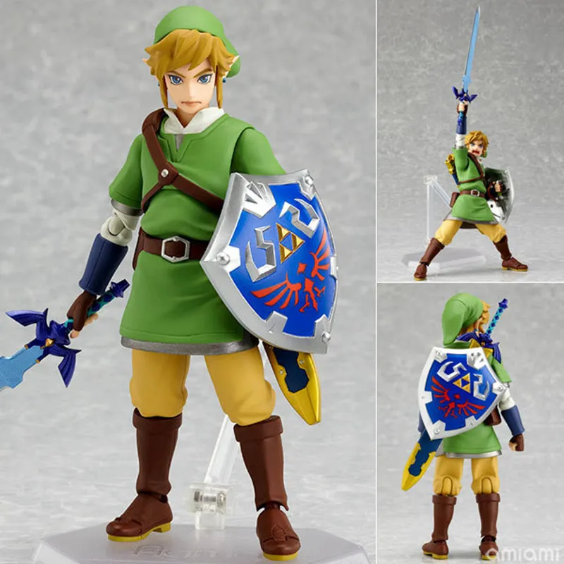 The Legend of Zelda Skyward Sword 14cm Link Action Figure Figma 153 Chan... - $26.43