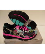 Women&#39;s Asics running shoes gel kayano 23 black silver pink glow size 6.... - £116.77 GBP
