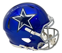 Roger Staubach Firmado Dallas Cowboys Completo Talla Flash Auténtico Speed Casco - £465.21 GBP