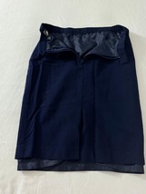 Sassco Women's Blue 100% Wool Back Zipper Pleated Front Pencil Skirt Size 8 image 12