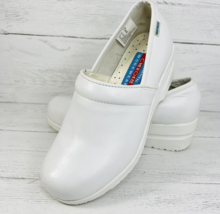 Cherokee Workwear Harmony 7 Clogs Shoes Medical Nursing White Leather - £39.86 GBP