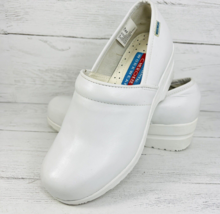 Cherokee Workwear Harmony 7 Clogs Shoes Medical Nursing White Leather - $37.49