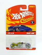 Hot Wheels Blast Lane Classics Series 2 #26 of 30 Green Die-Cast Motorcycle 2006 - £7.83 GBP