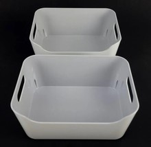 (Lot of 2) IKEA Variera White Box Container Gray Inside  9½&quot;×6¾&quot;    - £15.69 GBP