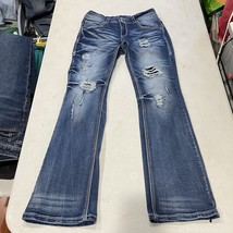 Flamingo Flare Jeans Womens XS Low Rise Blue Denim Distressed Rip Dark W... - $313.52 MXN