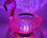 Bath &amp; Body Works 3-Wick Candle Holder WATER GLOBE FLAMINGO Hot Pink Gli... - £76.94 GBP
