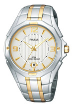Pulsar PXH822 Men&#39;s Silver-Tone Dial Two-Tone Bracelet Stainless Steel Watch - £107.91 GBP