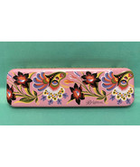Brighton watch tin decorative pencil box rectangular colorful pink yellow - $95.03 MXN