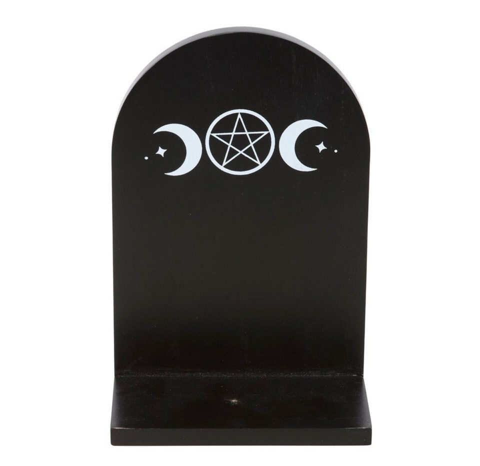 Black Triple Moon Incense Holder Shelf Item image 3