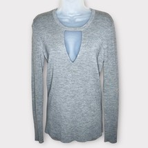 BARBARA BUI gray fine knit wool slim fit sweater size medium - $72.57