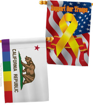 California Republic Pride - Impressions Decorative Support Our Troops House Flag - £47.38 GBP