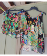 new Johnny Was Women&#39;s Roselynn Floral Tank Top and Shorts Silk Pajama S... - £110.85 GBP