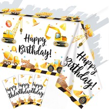 3Pcs Construction Birthday Party Supplies Tablecloth Rectangular Truck Plastic T - £19.92 GBP