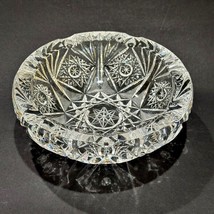 Antique American Brilliant ABP Cut Crystal Glass Ashtray Star Design 7.25 Inch - £46.16 GBP
