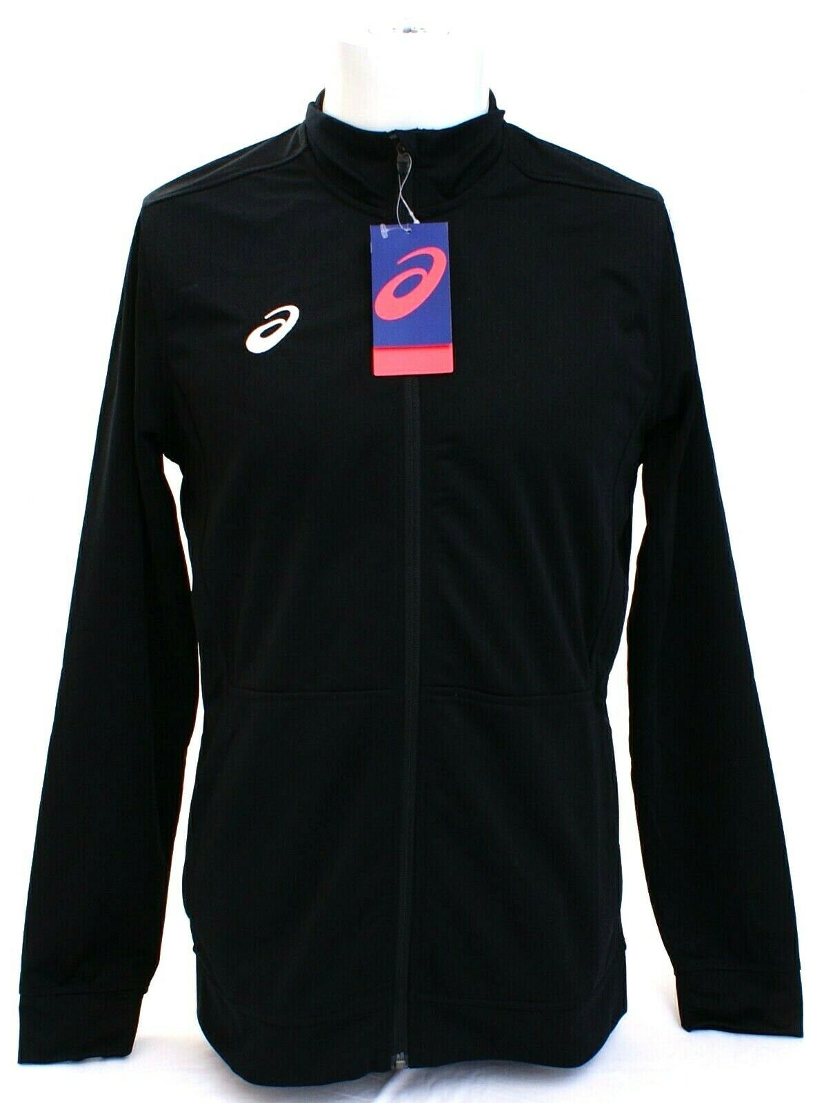 Asics Black Tricot Full Zip Lightweight Warmup Jacket Men&#39;s NWT - $41.99