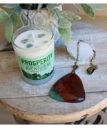 Prosperity Candle and Green/Brown Agate Stone Meditation Set #4 - $1,120.02 MXN