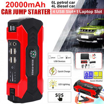 Car Jump Starter 20000mAh Portable Charger Power Bank with LED Flash Light - £55.04 GBP