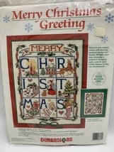 Vtg Dimensions Susan Winget Merry Christmas Greeting Counted Cross Stitch #8439 - £15.95 GBP