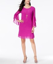 Thalia Sodi Flared-Sleeve Necklace Dress, Size Medium - £18.15 GBP