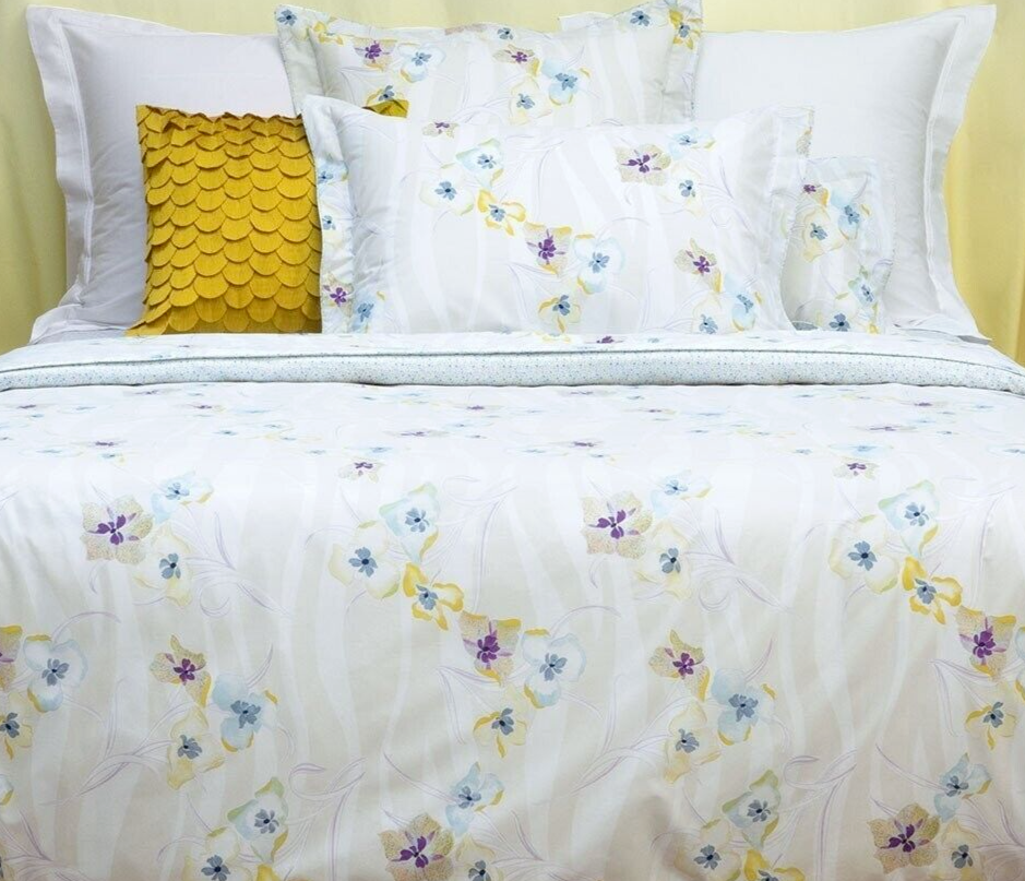 Yves Delorme Ondee King Duvet Multicolor Floral Print Reverses Percale P... - $280.00