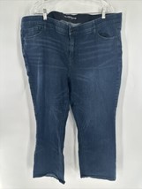 Liz &amp; Co. Womens High Rise Boot Cut Jeans Size 24W Plus Dark Wash Blue S... - $15.88