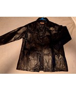 VTG Tudor Court Haband Leather Jacket Womens XL Black Button Stitched Pa... - €17,18 EUR