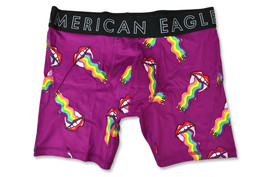 American Eagle Men&#39;s Purple Rainbow Mouth 6&quot; Flex Boxer Briefs, S Small, 8919-7 - £15.60 GBP