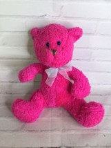 2007 Sugar Loaf Pink Furry Teddy Bear Rainbow Nose Stuffed Animal Plush Toy - $45.05