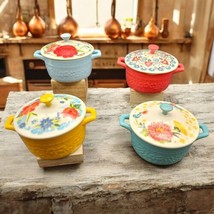 The Pioneer Woman Floral Mini Assorted Color Casseroles with Lid, Set of... - $36.74