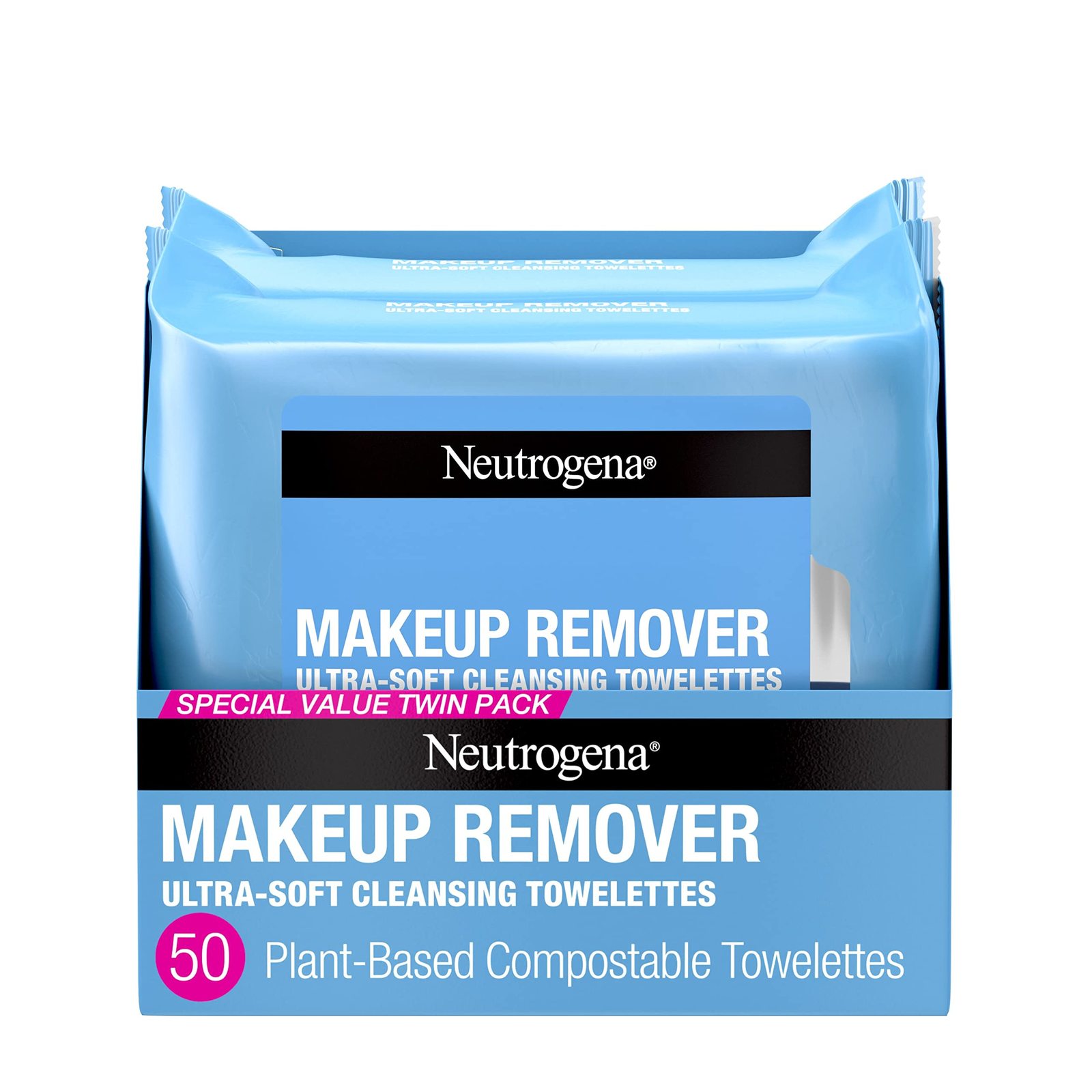 Neutrogena Makeup Remover Wipes, Ultra-Soft Cleansing Facial Towelettes for Wat