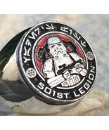 SIZE 8 - 501st LEGION ARMY VADER RING DEGREE STAR STEEL SLVER NECKLACE P... - £18.20 GBP