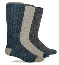 Wise Blend Mens Warm Merino Wool Rib Boot Socks Casual Mid Calf Socks 2 Pair - £16.83 GBP