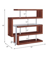 Buck II Writing Desk w/Bookshelf, Clear Glass, Chrome &amp; Walnut - €640,47 EUR