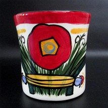 Kelly Jo For Nordstrom Mug Hand Painted Signed Floral Design Coffee Cup - £26.06 GBP