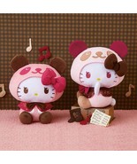 Japan Panda Hello Kitty Classical Ribbon Big Plush (2pc set) 35cm Birthday - $90.29