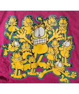 Rare Vtg Garfield Jim Davis Graphic Canvas Shopping Burgandy Tote Bag w/... - £19.41 GBP