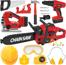Kids Tool Set with Electric Toy Drill Chainsaw Jigsaw Toy Tools, Realistic Kids - £59.53 GBP