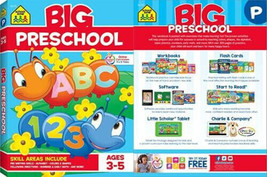 School Zone Big Preschool Activity Workbook Ages 4 &amp; Up, Colors, Shapes, Numbers - £10.10 GBP