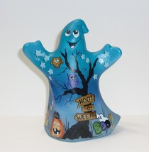 Fenton Glass Blue &quot;Hoot-O-Ween&quot; Halloween Ghost Figurine Ltd Ed #6/45 Kim Barley - £214.90 GBP