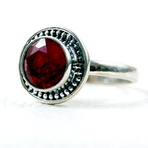 925 Sterling Silver Ring Natural Ruby Gemstone Festival Wedding Gift - £29.62 GBP+