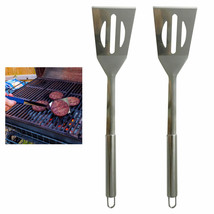 2 Pc Stainless Steel Bbq Spatula Grill Griddle Barbecue Turner Scraper F... - £12.78 GBP