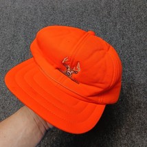 Vintage Blaze Orange Hunting Hat Cap YA Youngan Deer Buck Embroidered - £13.13 GBP