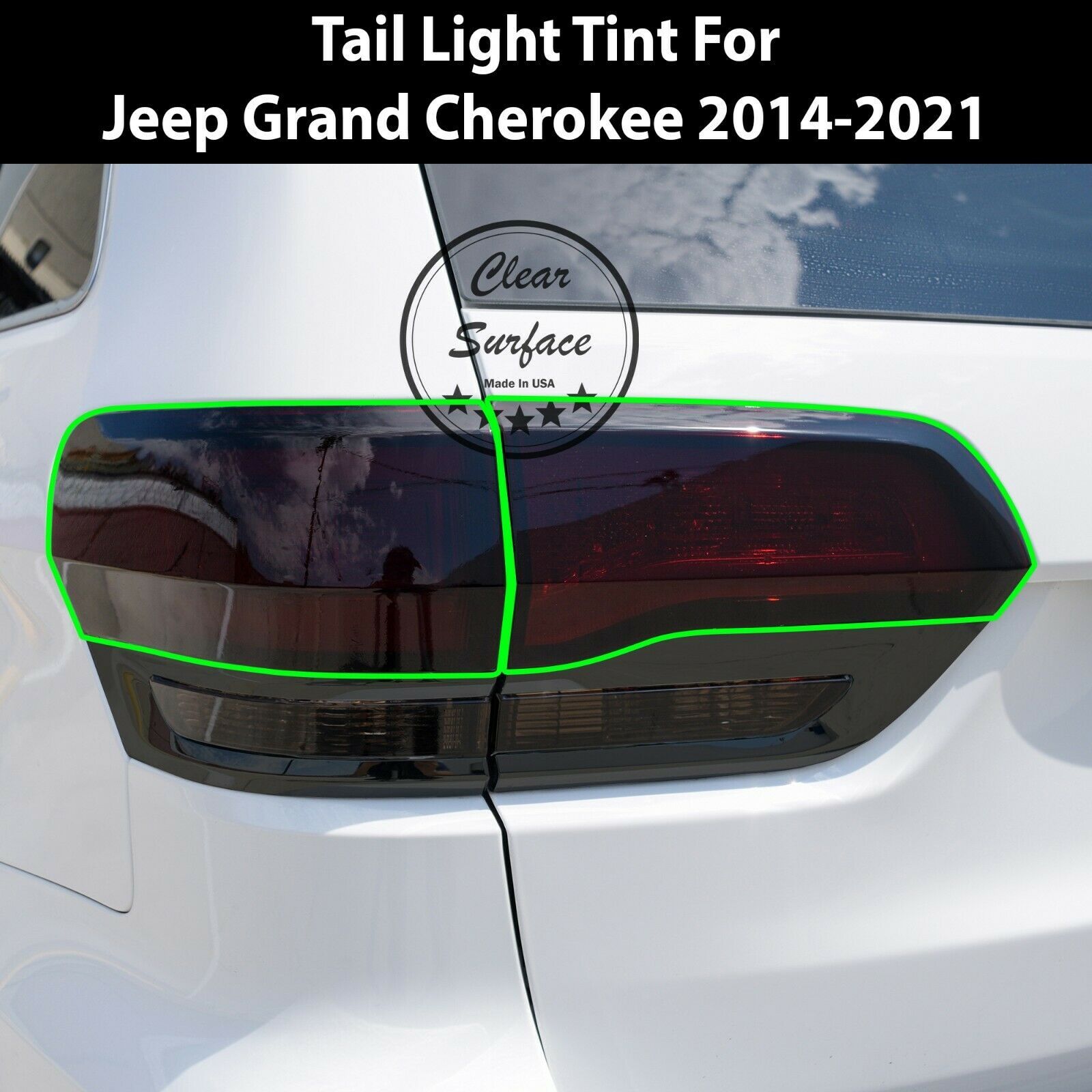 Primary image for Fits 2014-2021 Jeep Grand Cherokee Tail Light Taillight Overlay Tint Cover