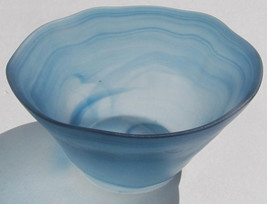 Mikasa Swirl Design 4-Inch In Height Glass Serving Bowl in A Smokey Blue... - $21.99